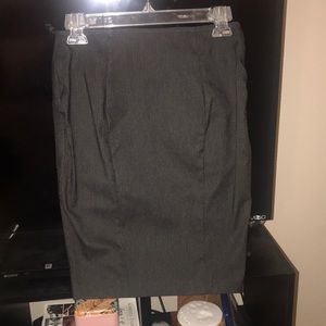 Women’s dark grey, stretch pinstriped pencil skirt
